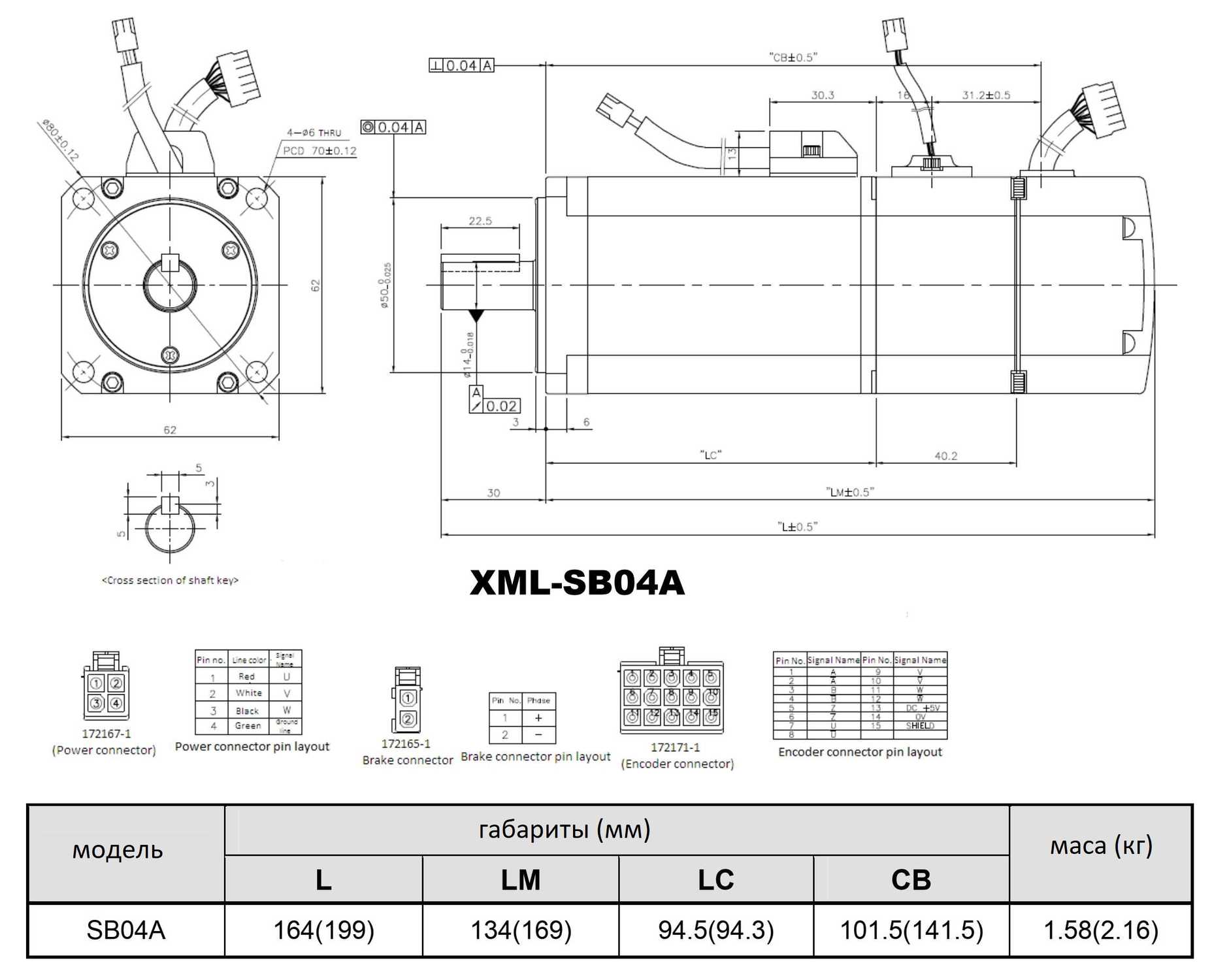 Серводвигатель  LS Mecapion XML-SB04AEK2E