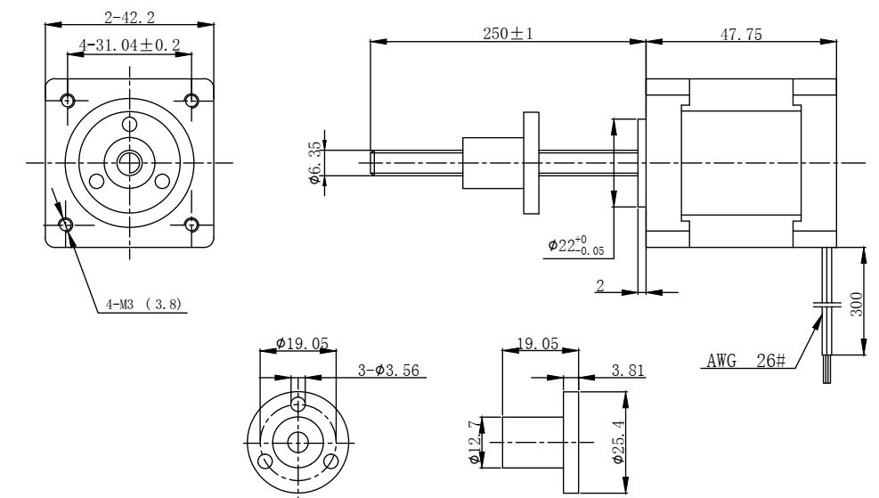 Шаговый двигатель  FULLING MOTOR 42EC4A-2.33-002