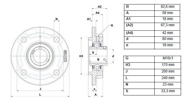 Корпус с шариковым подшипником  SNR UCFC216