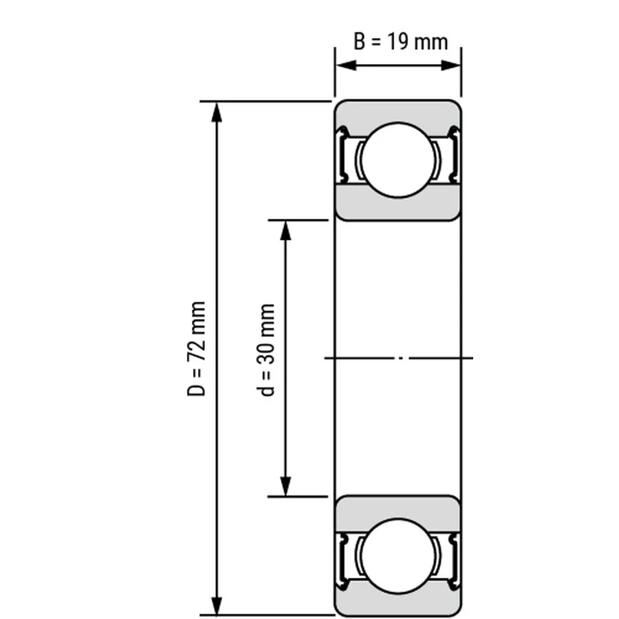 Радиальный шариковый подшипник  ArtNC 6306-2RS-P6-C3-ZV3