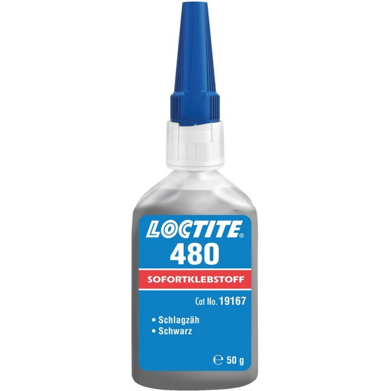Клей упрочнённый, термо/вибростойкий, черный Локтайт  Loctite 480 BO50G