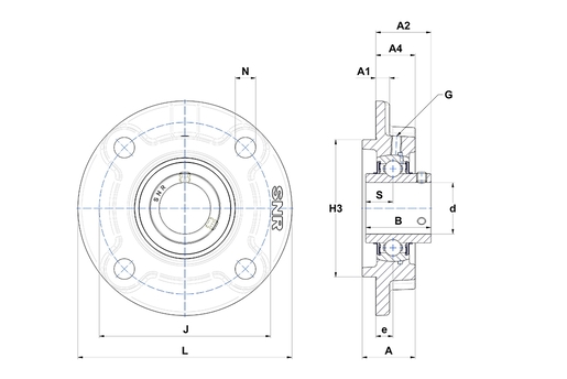 Корпус с шариковым подшипником  SNR UCFC212