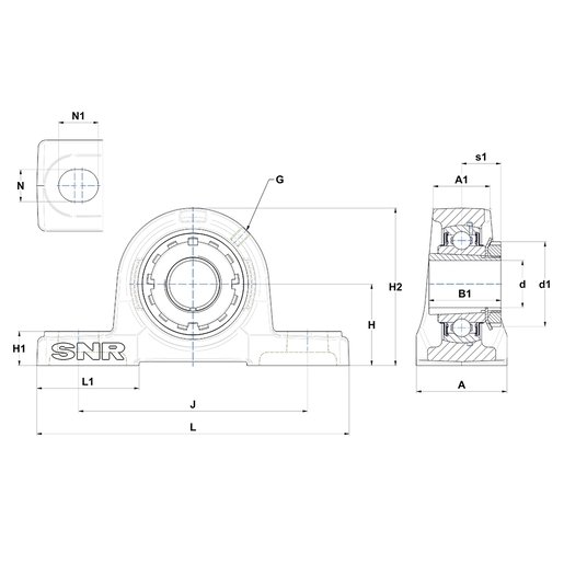 Корпус с шариковым подшипником  SNR UKP216H