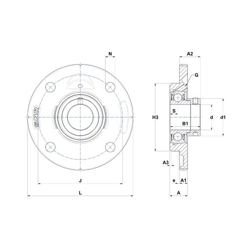 Корпус с шариковым подшипником  SNR ESFCE209