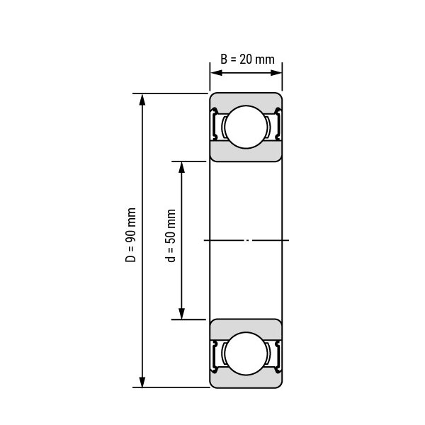 Подшипник  ArtNC 6210-2RS-C3